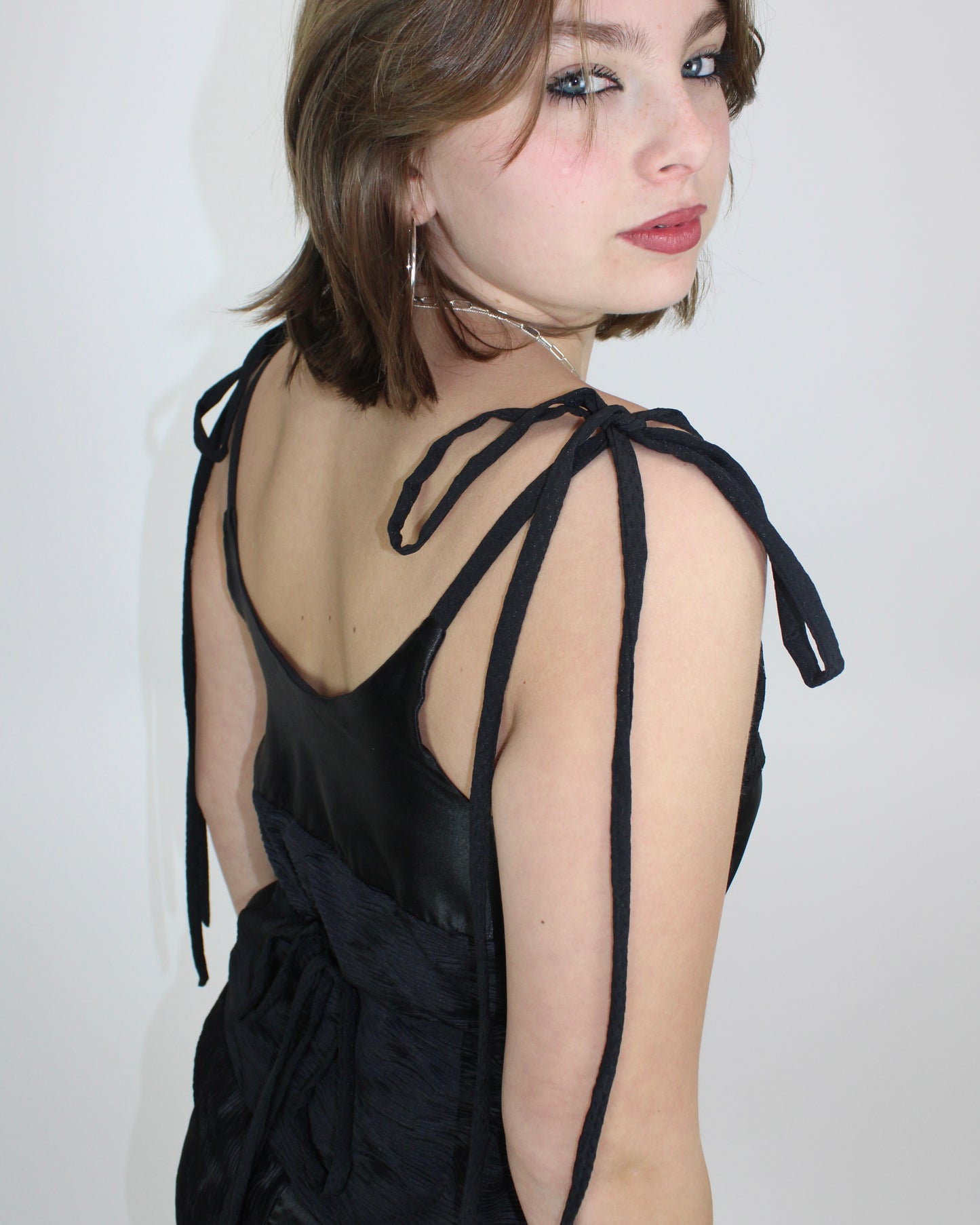 Black Cat Slip Dress